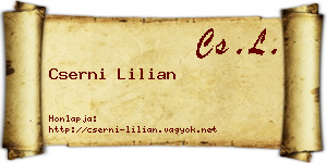 Cserni Lilian névjegykártya